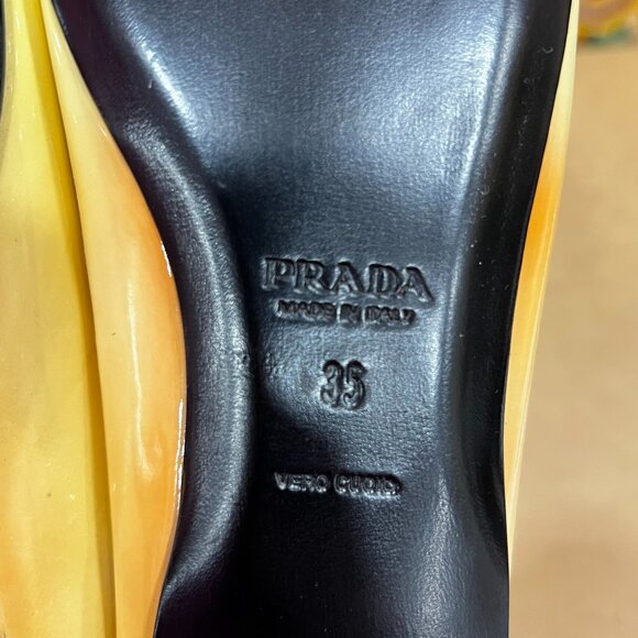 Prada Ballet Flats Yellow Orange Ombre - Picture 8 of 9